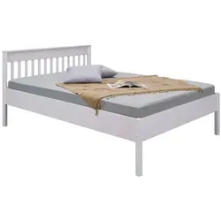 Inter Link Massivholzbett Chilly 180 x 200 cm - Elegantes Massivholzbett in Lack Weiß, ideal für ein modernes Schlafzimmer, mit stabiler Bauweise und zeitlosem Design.