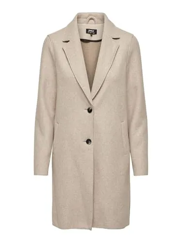 ONLY Female Einfarbiger Coatigan - Eleganter Mantel mit Reverskragen, aus 100% Polyester gefertigt, ideal für stilvolle Übergangslooks.