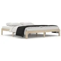 vidaXL Massivholzbett 180x200 cm - Modern und Stabil - Betten aus massivem Kiefernholz, robust und stylish. Ideal für ein modernes Schlafzimmer mit guter Gewichtsverteilung durch stabile Sperrholzlatten. Matratze nicht enthalten.
