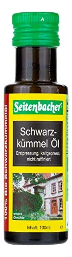 Seitenbacher® Bio Schwarzkümmelöl - Bio-Speiseöl, kaltgepresst aus Erstpressung, reich an ungesättigten Fettsäuren und ideal als Nahrungsergänzung für eine gesunde Ernährung.