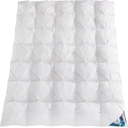 Häussling Hjemme Hygge Plissee Kassettenbett 135x200 cm - Weiß - Bettdecken aus 90% Daunen, ideal für kuschelige Nächte. Biobasierte Materialien sorgen für Wärme und Atmungsaktivität, perfekt für den Winter.