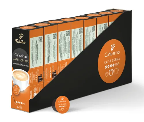 Tchibo Cafissimo Caffè Crema Kaffeekapseln 80 Stück - Kaffee Kapseln für vollmundigen Genuss, ideal für Kaffeeliebhaber, 80 Portionen für unvergessliche Kaffeemomente.