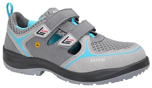 ELTEN Sicherheitsschuhe Mila Aqua Easy S1 ESD - Damen Sandalen in Größe 38, antistatisch und atmungsaktiv mit Stahlkappe und rutschfester PU-Sohle, ideal für Industrie und Handwerk.