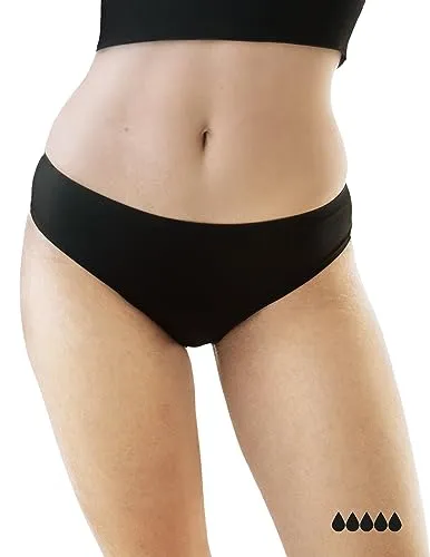 MyMonthlys Inkontinenzslip Periodenunterwäsche LILLY Slip 3er schwarz starke Blutung schwarz L/40