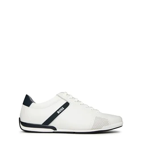 BOSS Men Saturn_Lowp_lux4 A_N Sneaker White 44 EU - Herren-Sneaker mit schnittigem Design, bequemem Innenfutter und stilvoller Verpackung in einer Box.