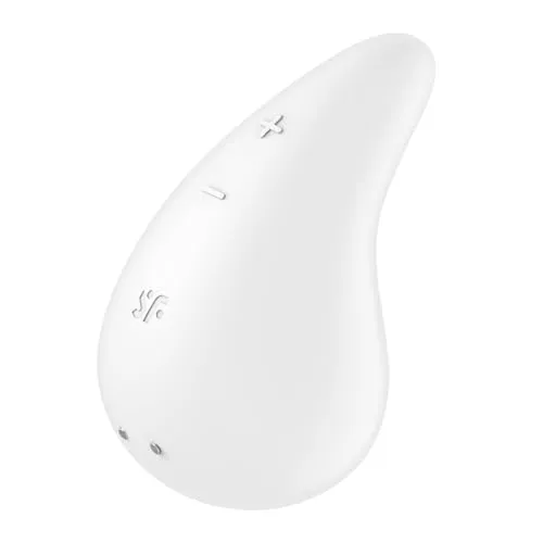 Satisfyer Dew Drop | Auflegevibrator | 8 cm | Perfekt für Anfänger | 2 starke Motoren | 12 Vibrationsprogramme | Wiederaufladbar | Wasserdicht (IPX7) | Hautfreundliches Doppel-Silikon, Farbe:weiß