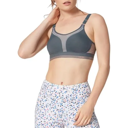 Triumph Damen Triaction Extreme Lite N EX Sports Bra, Grau, 85C - Funktionsunterwäsche, atmungsaktives Material mit feuchtigkeitsregulierenden Zonen und antibakterieller Qualität, ideal für sensible Haut.