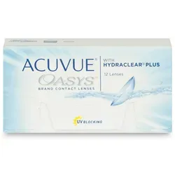 Johnson & Johnson Acuvue Oasys 2-Wochen-Linsen - 12er Packung mit UV-Schutz - Wochenlinsen mit HYDRACLEAR PLUS-Technologie für ermüdungsfreies Tragen und optimale Benetzung, ideal für den ganzen Tag.