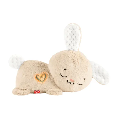 Fisher-Price Schlummer Häschen - tragbares Plüschspielzeug mit Musik und Licht, beruhigt Neugeborene mit sanften Klängen und rhythmischem Kopfnicken