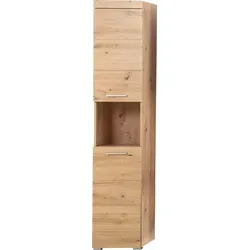 Hochschrank INOSIGN "Avena", braun (asteichefarben), B:37cm H:190cm T:31cm, Schränke, Badezimmerschrank 2-türig mit offenem Fach - 2 verstellbare Böden