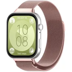 Milanese Metal Watch Arm Band mit Magnetverschluss Huawei Watch Fit 3 - Rosa