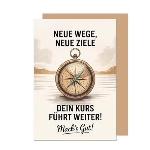 Edition Seidel Premium Glückwunschkarte zum Abschied mit Umschlag. Abschiedskarte mit Spruch Grußkarte Karte Ruhestand Jobwechsel Arbeit Mann Frau Kollege Kollegin Freunde neue Wege (AS157 SW025)
