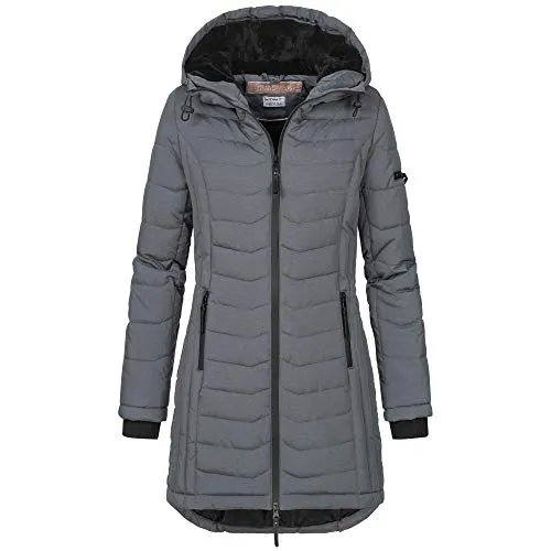Sublevel Damen Jacke D51930Y44138A-002-XXL - Funktionsjacke mit gefütterter Kapuze, ideal für sportliche und schicke Looks. Der figurbetonte Schnitt und das wärmende Material bieten optimalen Komfort und Stil.
