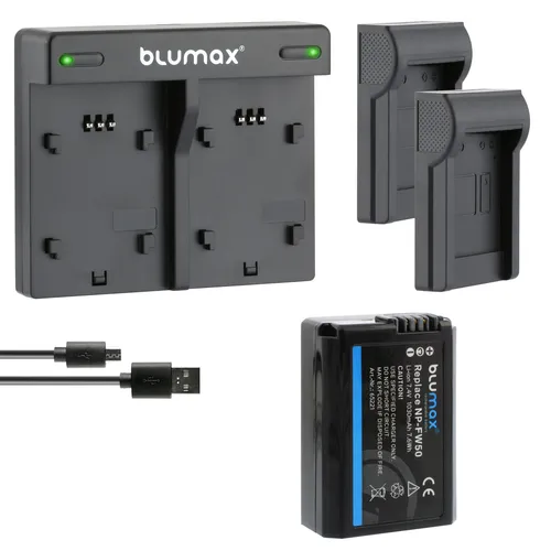 1x Akku + Lader für Sony NP-FW50 Alpha  6000 6500  7R II NEX 7 RX10 1030 mAh