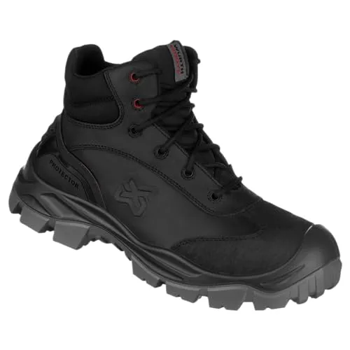 WÜRTH MODYF Sicherheitsstiefel S3S Build-X in schwarz - bequeme Arbeitsschuhe für Herren und Damen - metallfrei & wasserabweisend - in Größe 45