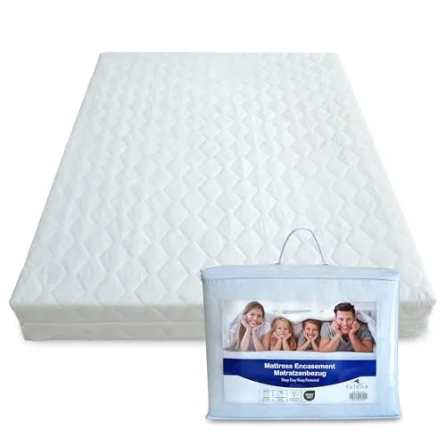 TULENA Matratzenbezug 140x200 cm - Hygienischer Matratzenschoner mit Reißverschluss - Matratzenauflagen für mehr Hygiene und Komfort. Der Bezug schützt vor Schimmel, Feuchtigkeit und Allergenen. Waschbar bis 40°C, ideal für Allergiker und sorgt für erholsamen Schlaf.