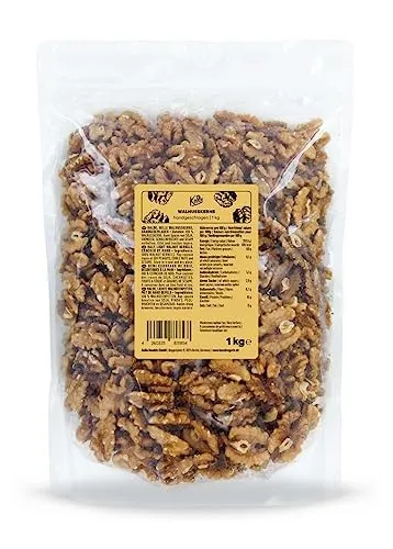 KoRo | Große extra helle Walnusskerne 1 kg - Nüsse & Trockenfrüchte: 100% naturbelassene, große Walnusskerne, ideal für Müsli, Snacks oder als gesunde Süßigkeitsalternative – reich an Omega 3 und ohne künstliche Zusätze!