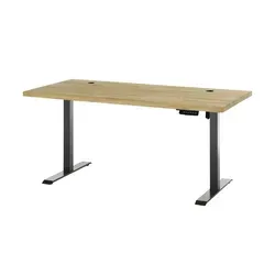 Höhenverstellbarer Schreibtisch TOULOUSE, Braun - Kinderschreibtisch aus massiver Eiche mit elektrischer Höhenverstellung von 72 bis 120 cm für ergonomisches Arbeiten und optimale Anpassung an die Bedürfnisse Ihres Kindes.