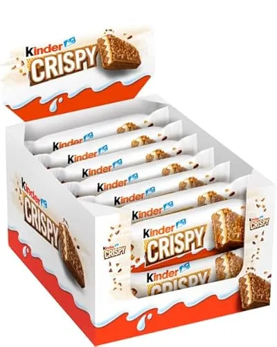 Kinder Crispy Kinder Crispy Riegel, 14 Stück, 34 g, mit Milchcreme und Haselnüssen gefüllt mit Schokolade Kinder