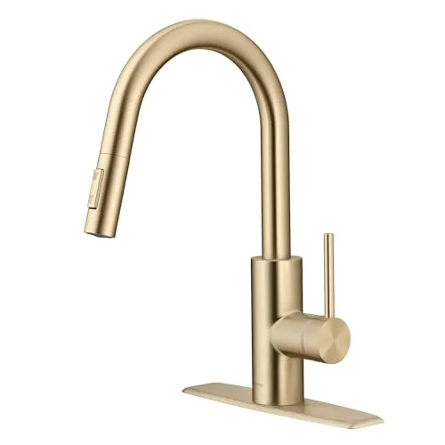 KRAUS Oletto Pull-Down-Einhand-Küchenarmatur mit QuickDock Top Mount Installation Montage Montage in Spot Free Antik Champagner Bronze, KPF-2620SFACB