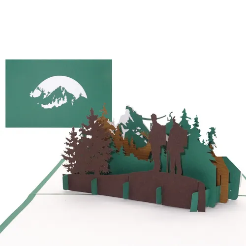 Pop Up Karte "Wandern" 3D Geburtstagskarte, Einladung & Gutschein Ausflug