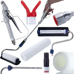 Rosfix Set Farbroller Drucksystem – 25 × 85 cm Walze mit Spritzpistole - Farbspritzpistolen - Verwandeln Sie Ihr Farbspritzgerät in ein hocheffizientes Walzensystem mit gleichmäßigem Farbfluss für präzises und komfortables Malen, auch in großen Höhen.