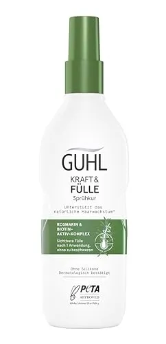 Guhl Kraft & Fülle Sprühkur 150 ml - Haarkuren für sichtbar volles Haar nach nur 1 Anwendung - schwerelose Pflege, silikonfrei und vegan, ideal für dünner werdendes Haar.