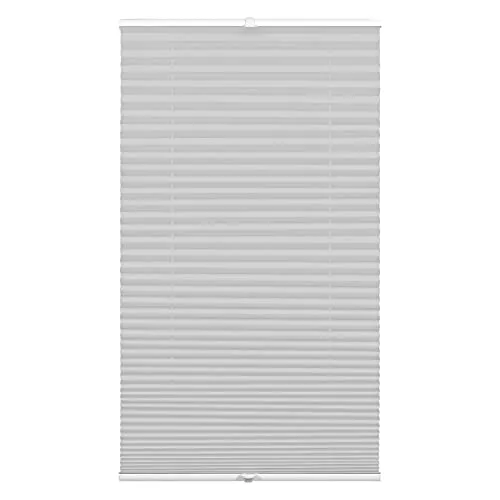GARDINIA Plissee Concept Tageslicht, 90 x 130 cm - Elegantes Plissee in Grau, blickdicht und lichtdurchlässig. Ideal für Fenster mit einfacher Montage und höhenverstellbar für optimalen Sicht- und Sonnenschutz.