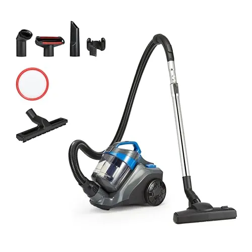Amazon Basics Bodenstaubsauger 1.7L - Kompakt & leicht mit HEPA-Filter - Kraftvoller 850-Watt-Staubsauger für gründliche Reinigung von Teppich und Hartböden. Mit waschbarem HEPA-Filter und vielseitiger 3-Fach-Düse für einfache Handhabung.
