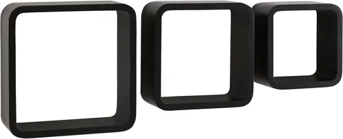 Home affaire Deko-Wandregal Set 3-tlg. - Retro schwarz - Regale im Retro-Stil, ideal für stilvolle Wanddekoration und Platzierung von Dekoartikeln. Aus FSC®-zertifiziertem Holzwerkstoff für nachhaltiges Wohnen.