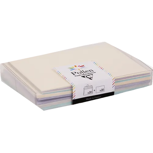 EXACOMPTA Briefumschlag 5x Set mit 20 Umschlägen 114x162mm + 20 Karten 110x155mm Geburt 20919C, Karten und Umschläge pollen