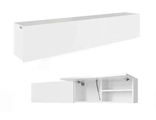 PLATAN ROOM Badschrank 160 cm - Moderner Hängeschrank - Hängeschrank fürs Bad, 160 cm breit, mit pflegeleichter Push-to-Open-Funktion für minimalistischen Look und platzsparende Wandmontage.