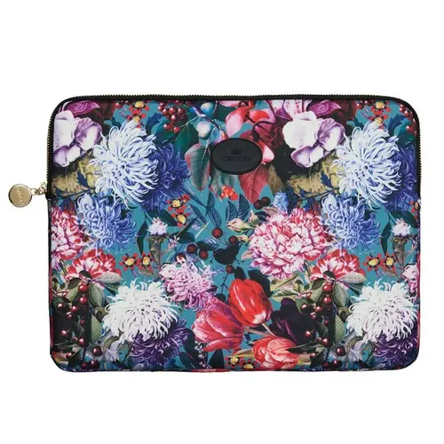 Easy Laptop Case Blumenbouquet petrol - Stylisches Laptop Case mit Blumenbouquet-Design, wasserabweisend und ideal für Laptops bis 15 Zoll, schützt effektiv vor Stößen und Kratzern.