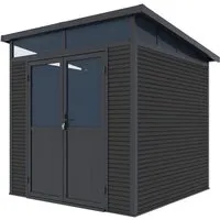 Weide Gartenhaus 218x218 cm - Wetterfester Geräteschuppen aus Aluminium - Gerätehäuser: Robustes Gartenhaus mit WPC-Wänden und verzinktem Stahldach, ideal als Geräteschuppen oder Fahrradgarage – wetterfest, langlebig und mit großzügiger Doppeltür für optimalen Zugang.