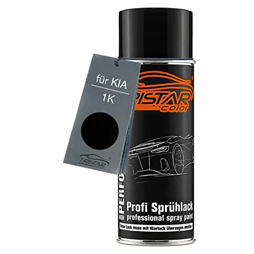 TRISTARcolor Autolack Spraydose für KIA 1K Zilinaschwarz Metallic Basislack Sprühdose 400ml