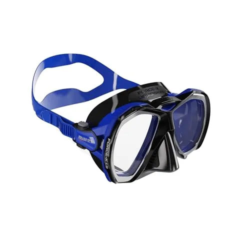 Mares Force-X Liquid Skin Tauchmaske, Taucherbrille (Blau) - Taucherbrille mit innovativer LiquidSkin-Technologie für perfekten Sitz und Komfort. Ideal für Taucher, die Wert auf Flexibilität und Druckverteilung legen.