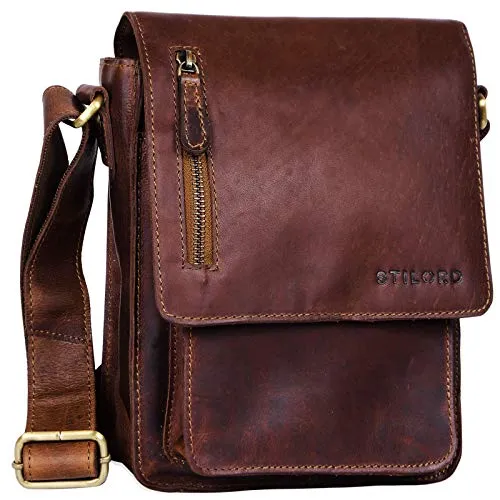 STILORD Herren-Umhängetasche Finn - Vintage Schultertasche aus echtem Büffel-Leder - Messenger-Bag aus hochwertigem Büffelleder mit durchdachtem Design, ideal für Tablets bis 8,4 Zoll und stilbewusste Männer.