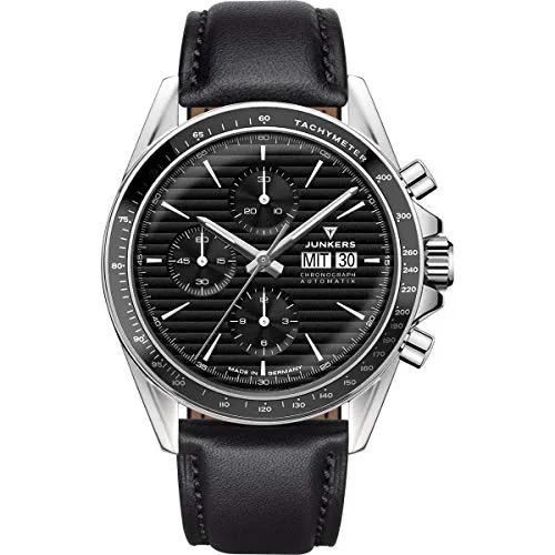 Junkers JUMO Automatik Uhr ETA Valjoux 7750 Saphirglas Tachymeter Pilotenuhr 9.21.01.02