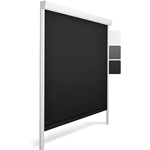 Sol Royal Kassettenrollo SolReflect K24 70x175 cm Schwarz - Seitenzug- & Springrollos mit seitlichen Führungsschienen für optimale Verdunkelung und einfache Montage ohne Bohren – ideal für jedes Fenster!