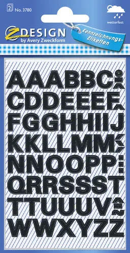 ZDesign HOME Buchstaben-Etiketten Buchstaben A-Z schwarz 104 Etiketten