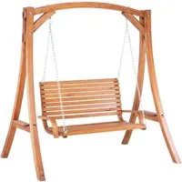 Trendy Gartenschaukel Novara aus Akazienholz für 2 Personen - Gartenmöbel: Klassische Gartenschaukel aus robustem Akazienholz, ideal für entspannte Stunden im Freien, bis 150 kg belastbar.