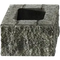 Kann Bruchsteinmauer Halbelement Grau-Nuanciert 25 cm x 25 cm x 15 cm