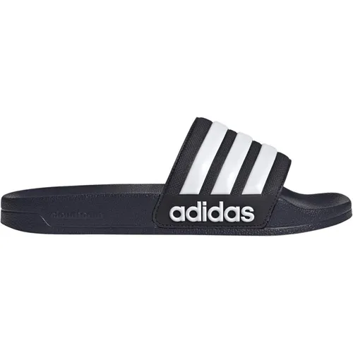 adidas Adilette Shower Sandalen - Dunkel Blau - Größe 8 - Badeschuhe mit rutschfester Sohle, ideal für den Einsatz nach dem Schwimmen oder im Spa.