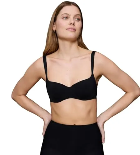 Balconette-BH TRIUMPH "Body Make-Up Illusion" - Damen, Gr. 90, Cup C, schwarz - Funktionsunterwäsche, gefütterter Balconette-BH mit flexiblem Bügel aus seidenweicher Microfaser für optimalen Komfort und Halt. Ideal für den Alltag!
