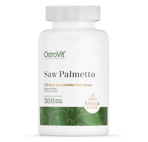 OstroVit Sägepalme Extrakt 360 Tabletten - Hochwertiges Nahrungsergänzungsmittel mit Sägepalmenfruchtextrakt. Ideal für Vegetarier und Veganer, einfach zu schlucken und in praktischer Verpackung für eine bequeme Einnahme.