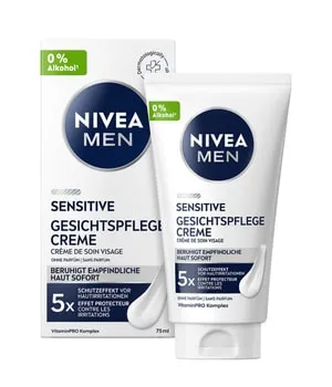 NIVEA MEN Sensitive Gesichtscreme 75 ml - Die NIVEA MEN Sensitive Gesichtscreme bietet empfindlicher Männerhaut intensive Feuchtigkeit und schützt sie vor Irritationen. Die leichte Textur sorgt für eine einfache Anwendung und hinterlässt keine Rückstände.