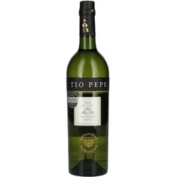 Tio Pepe Fino Muy Seco Sherry 15% Vol. 0,75l - Erleben Sie den Tio Pepe Fino Muy Seco Sherry, eine exquisite Spezialität aus Jerez. Mit 15% Vol. und einem eleganten, nussigen Profil, perfekt für Aperitifs oder leichte Gerichte.
