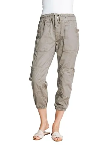 Damen Cargohose Zhfinna in Grün - N224391-N8549, Größe:29 - Damen-Hosen in modernem 7/8 Schnitt, aus hochwertigem Material mit bequemem Kordelzug und Gummizug für optimalen Sitz. Ideal für lässige Looks und mit praktischen Taschen für ausreichend Stauraum.