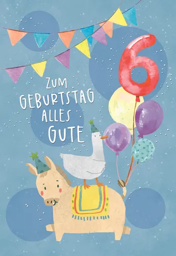 Skorpion Geburtstagskarten Geburtstagskarte - Zum Geburtstag alles Gute - 6 Jahre