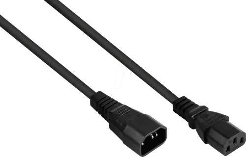 KM SK1430-S050 - Kaltgeräteverlängerung Stecker C14 an Buchse C13, schwarz, 5 m
